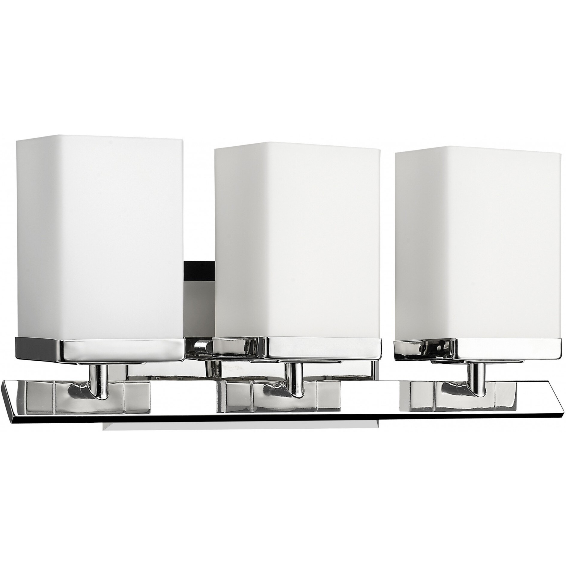 Three Light Silver Frosted Glass Wall Sconce
