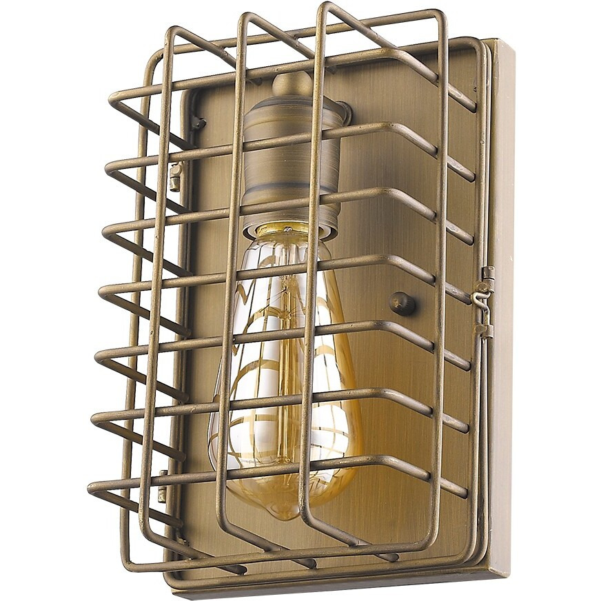 Light Gold Cage Wall Sconce