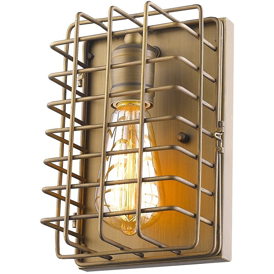 Light Gold Cage Wall Sconce