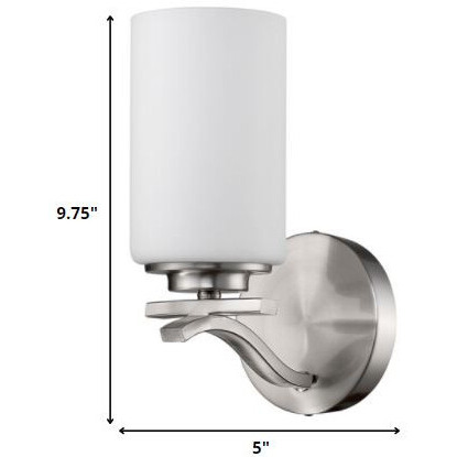 One Light Silver And Glass Wall Sconce