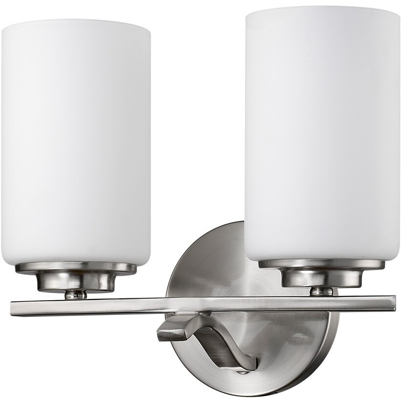 Two Light Silver And Glass Wall Sconce