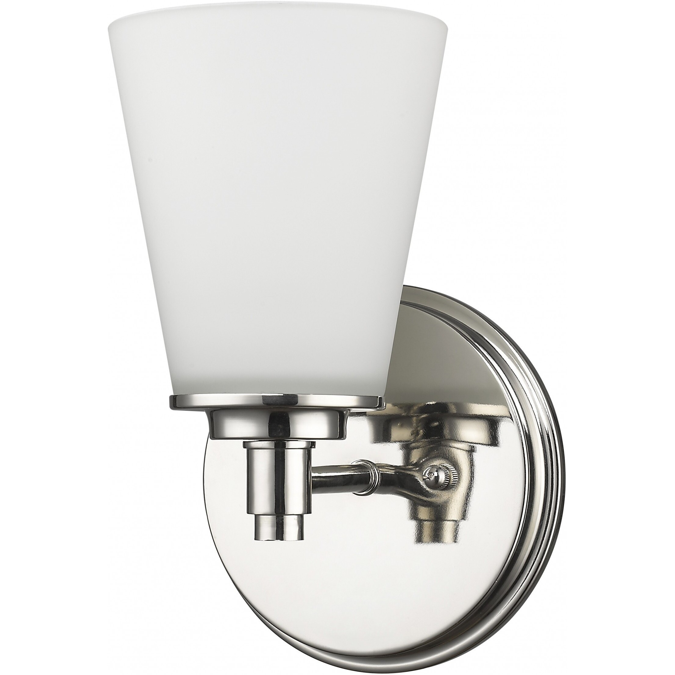 Silver Wall Light With Frosted Glass Shade