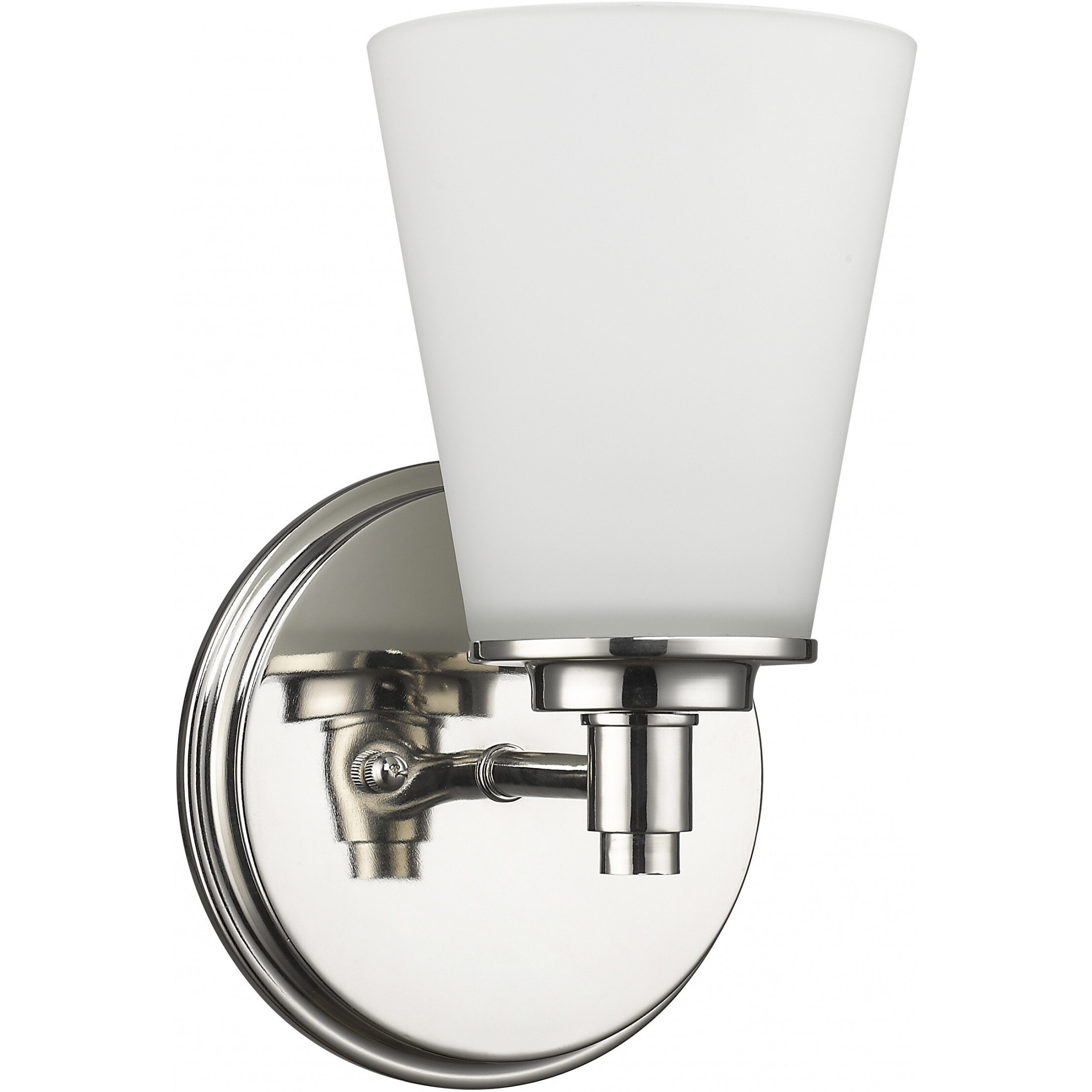 Silver Wall Light With Frosted Glass Shade