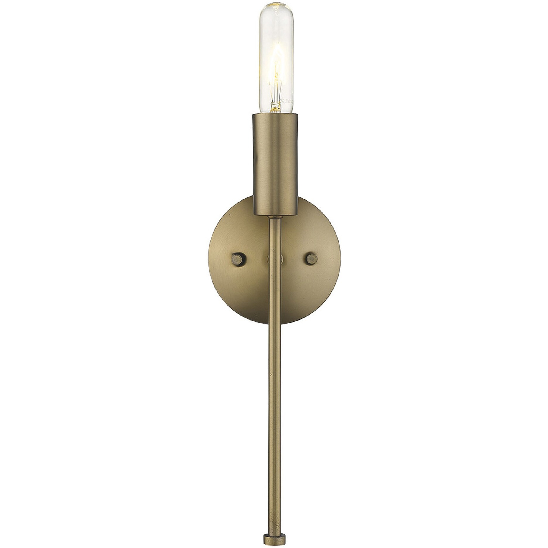 Dull Gold Narrow Bulb Wall Light