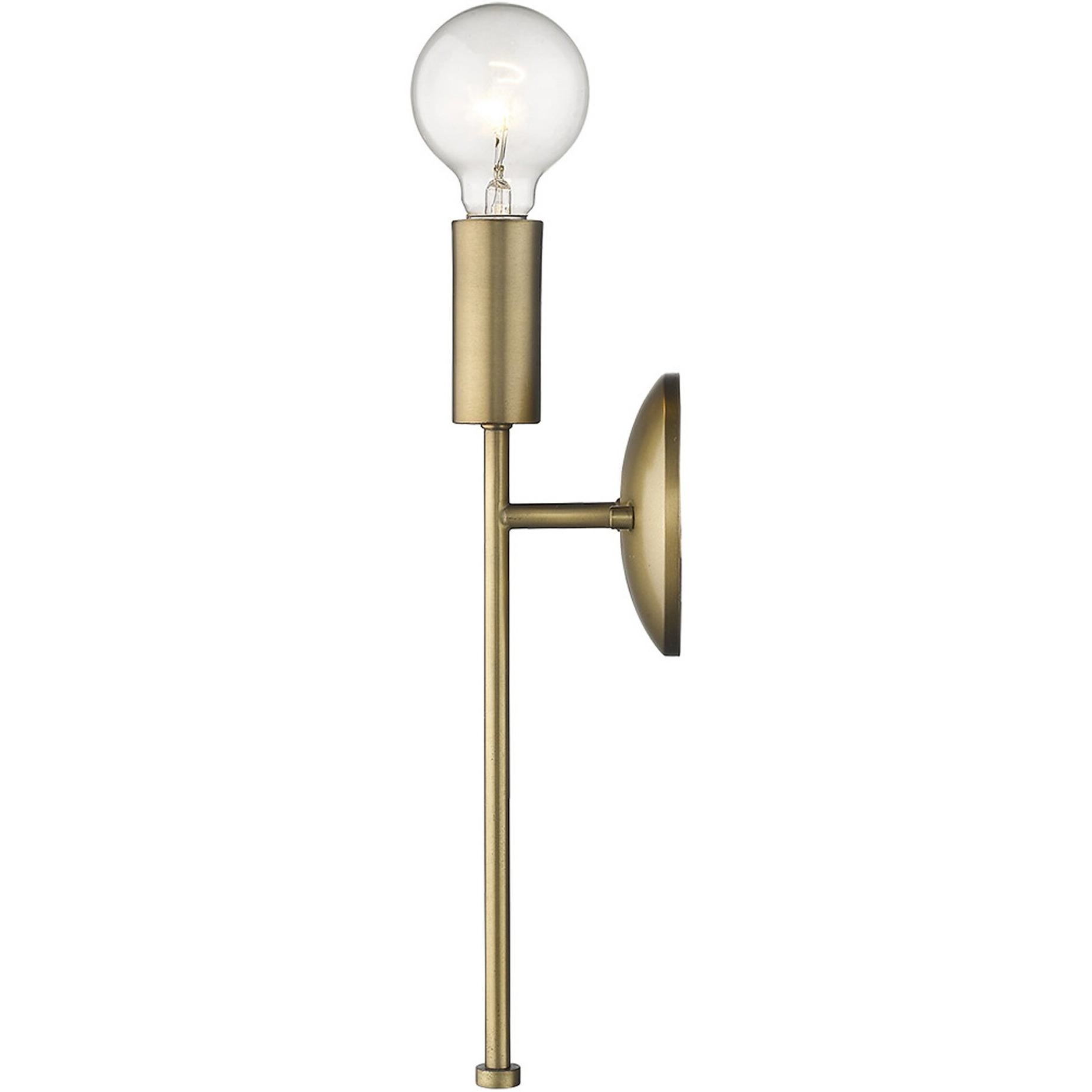 Dull Gold Narrow Bulb Wall Light