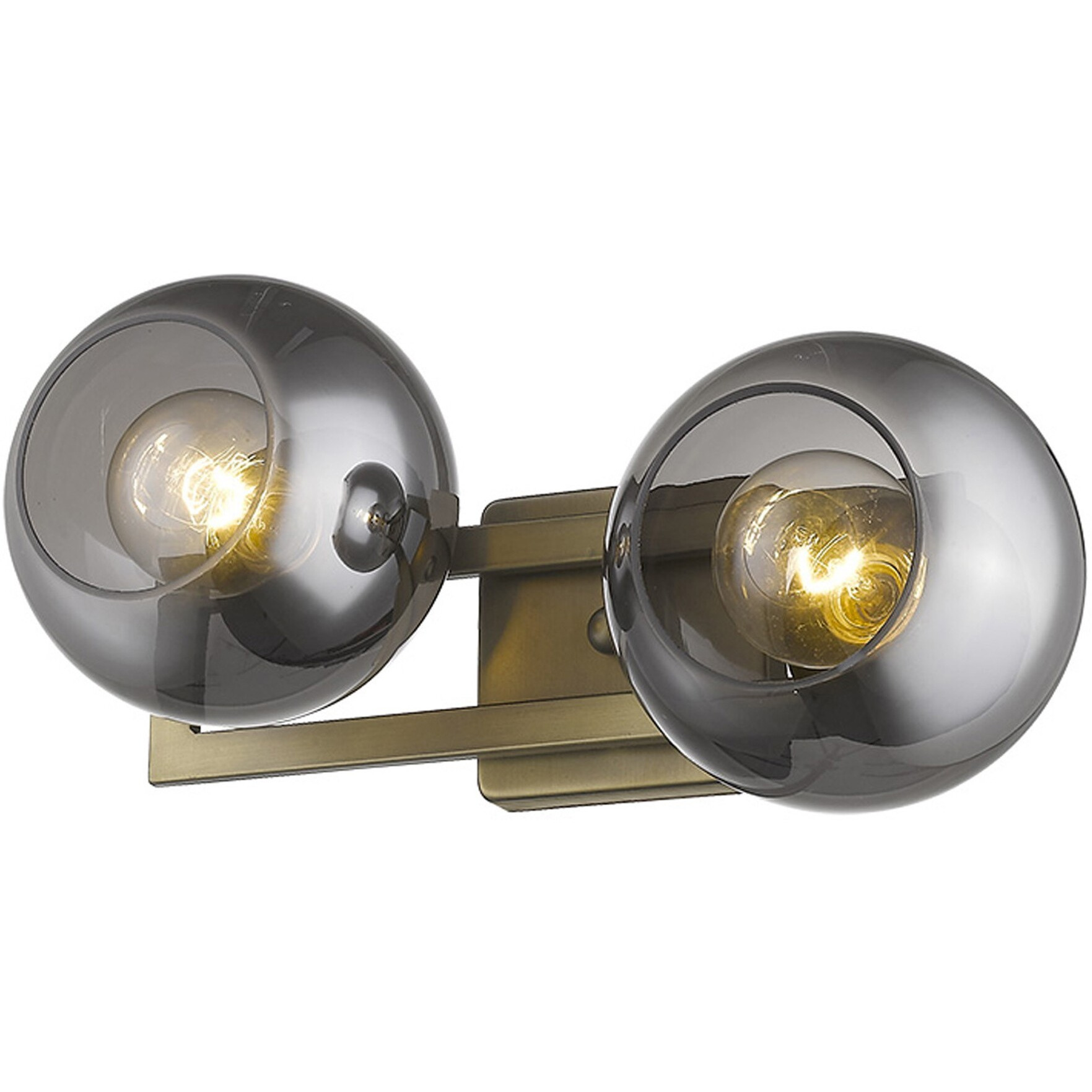 Lunette 2-Light Aged Brass Sconce