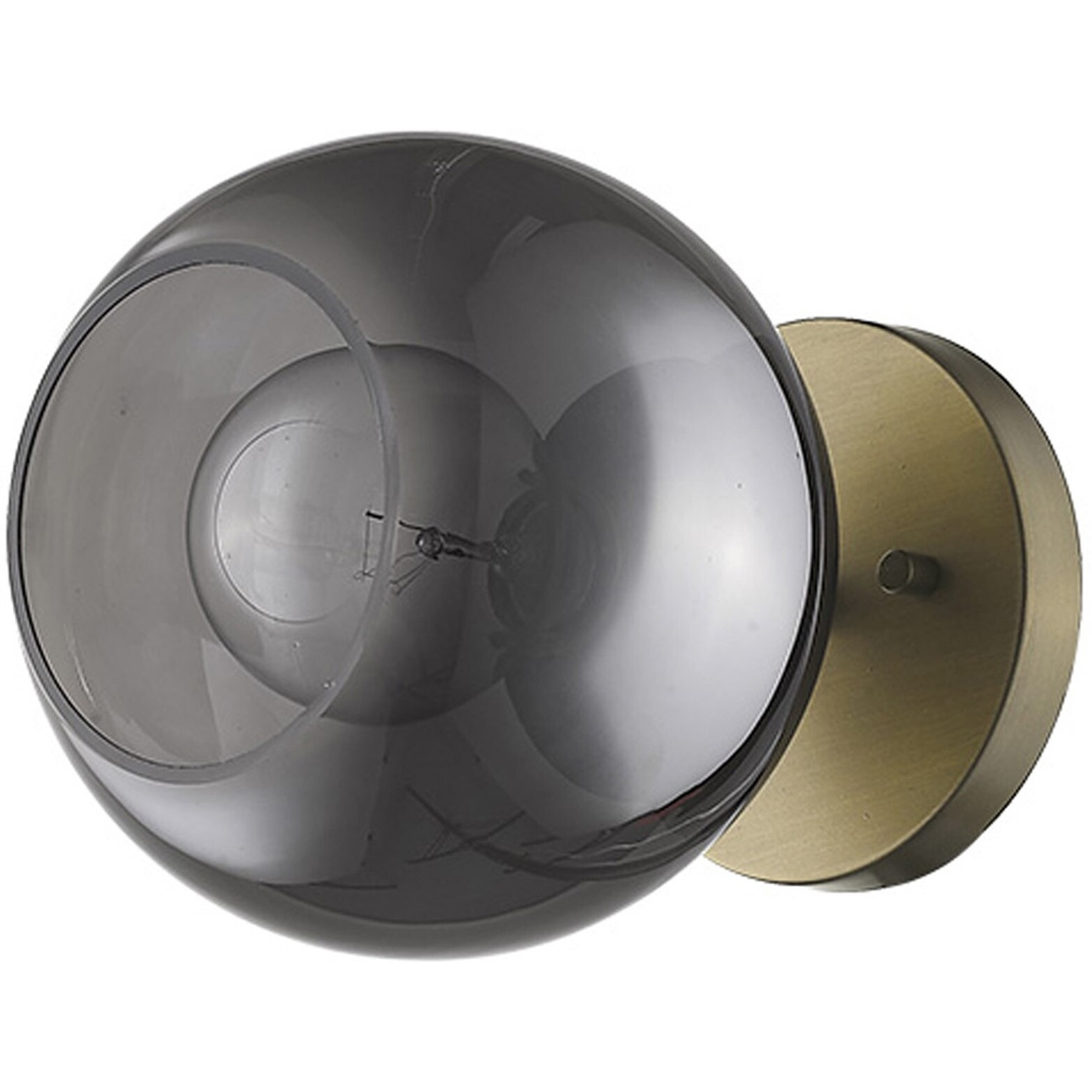 Gold And Smoked Glass Wall Light