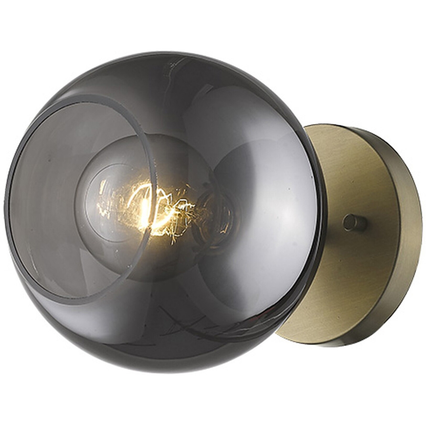 Gold And Smoked Glass Wall Light