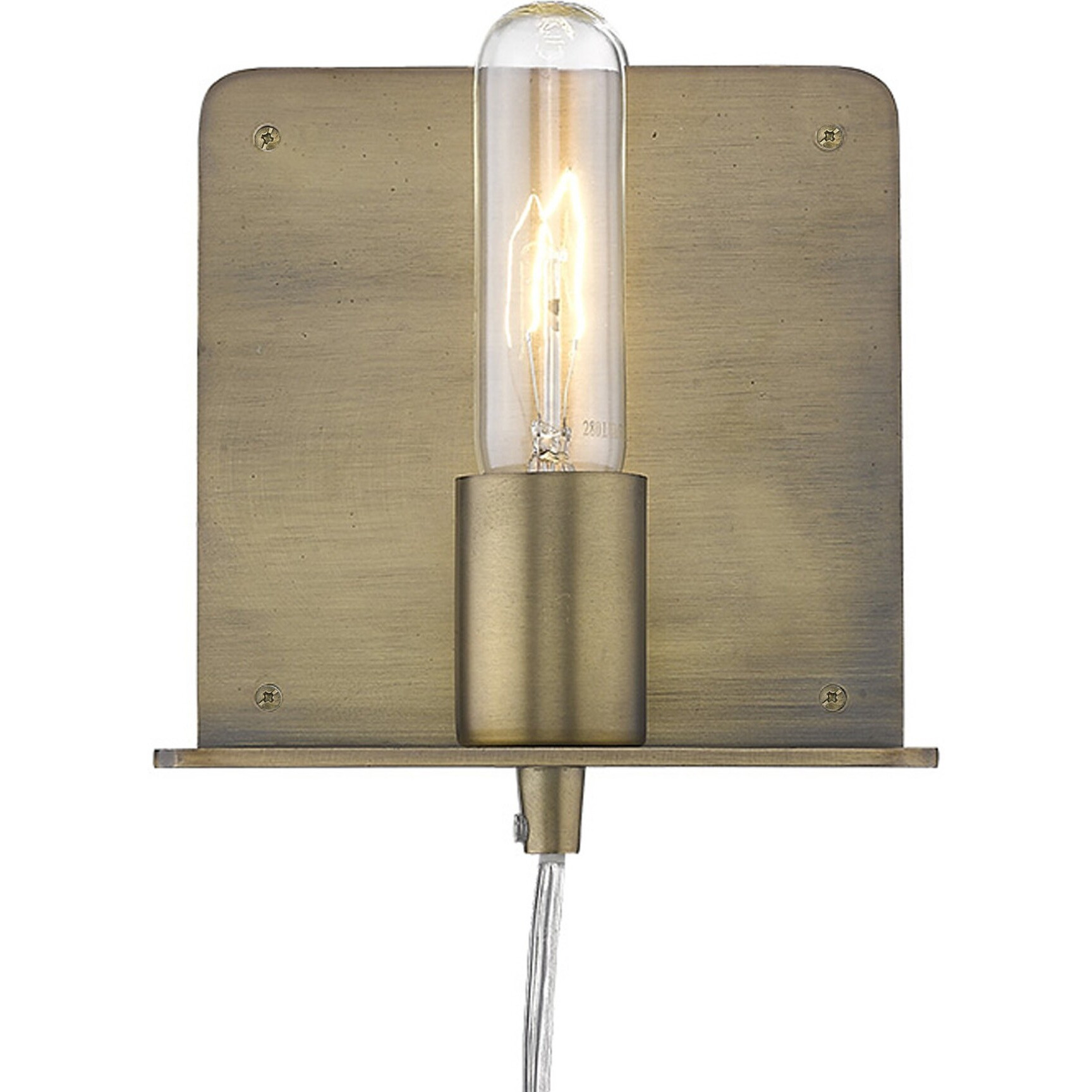 Petite Dull Gold Shelf Wall Light