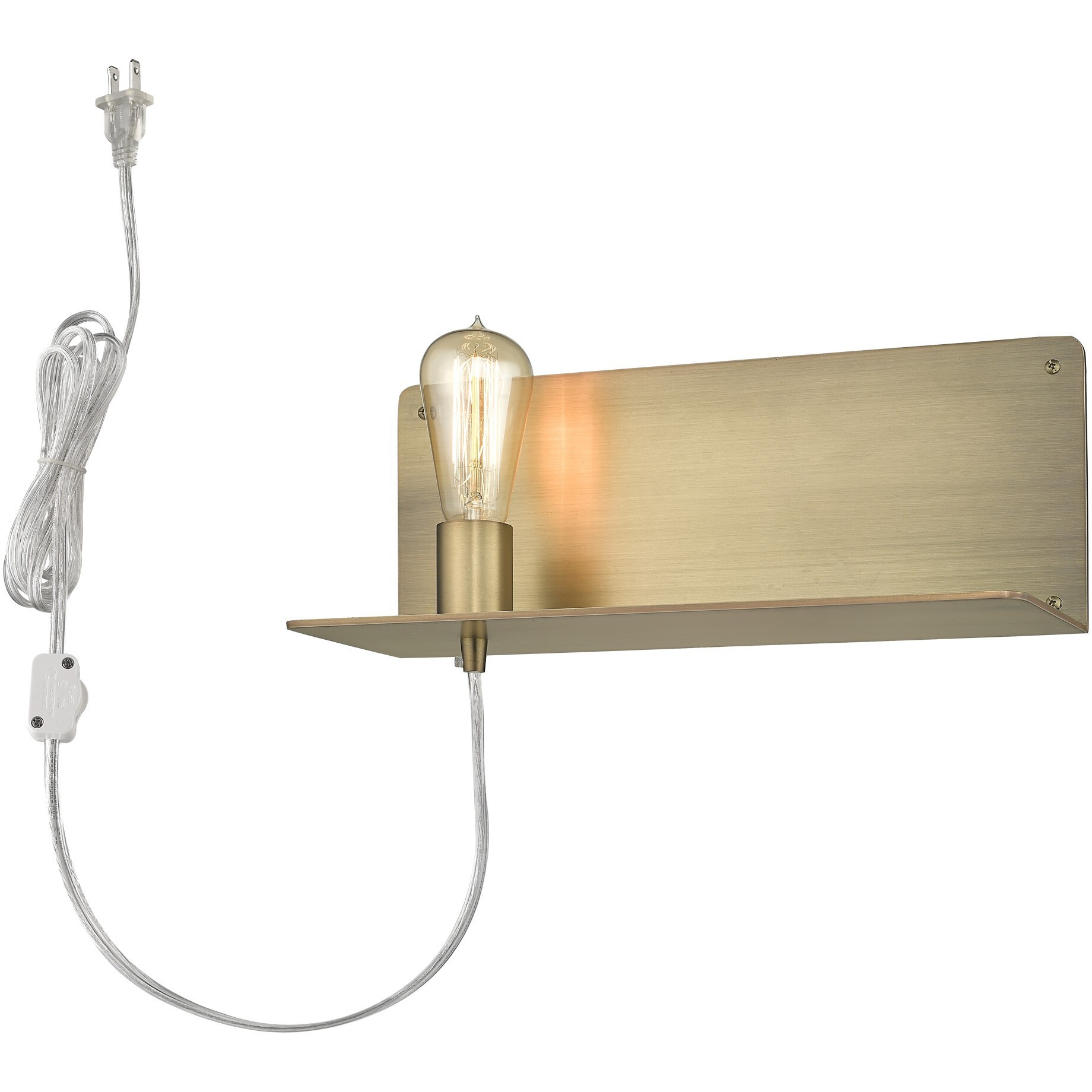Xl Dull Gold Shelf Wall Light