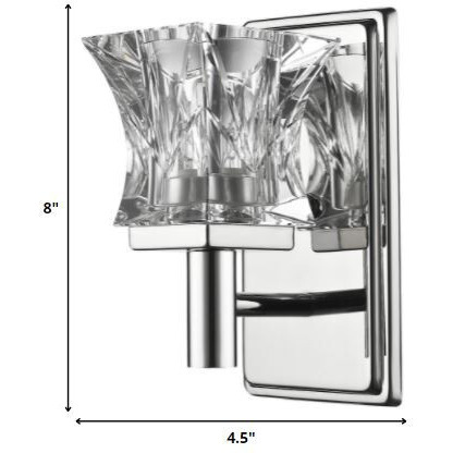 Arabella 1-Light Polished Nickel Sconce With Pressed Crystal Shade