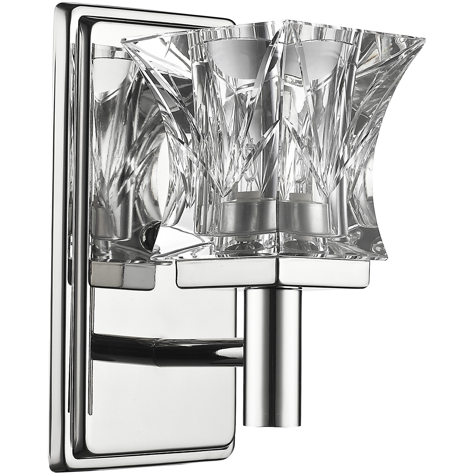 Arabella 1-Light Polished Nickel Sconce With Pressed Crystal Shade