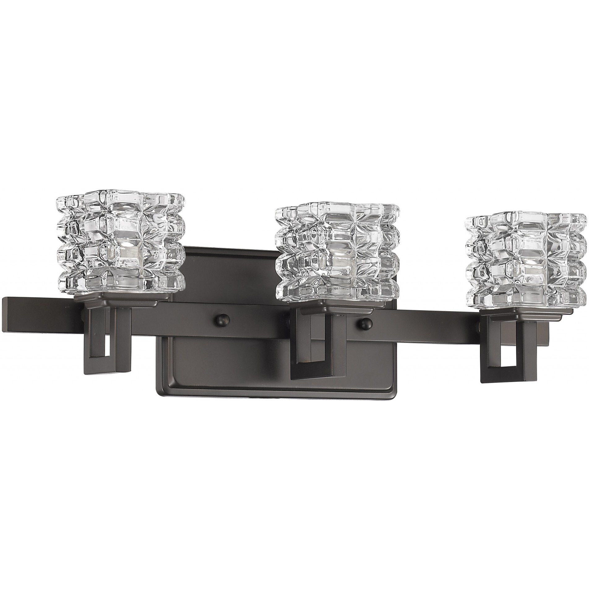 Coralie 3-Light Oil-Rubbed Bronze Sconce With Pressed Crystal Shades