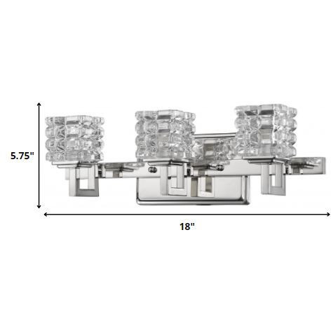 Coralie 3-Light Polished Nickel Sconce With Pressed Crystal Shades
