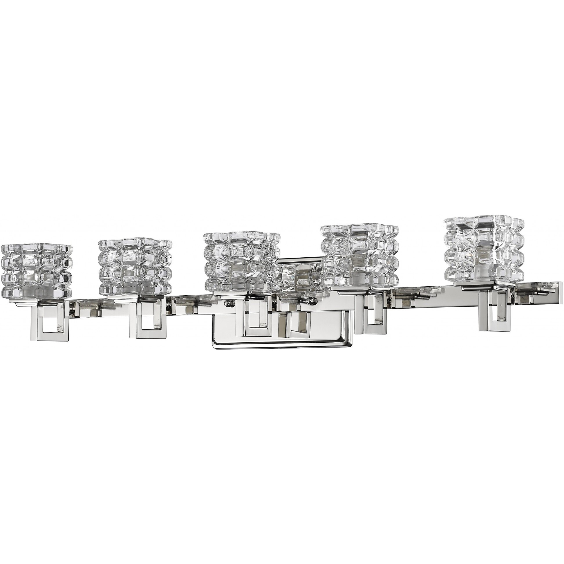 Coralie 5-Light Polished Nickel Sconce With Pressed Crystal Shades