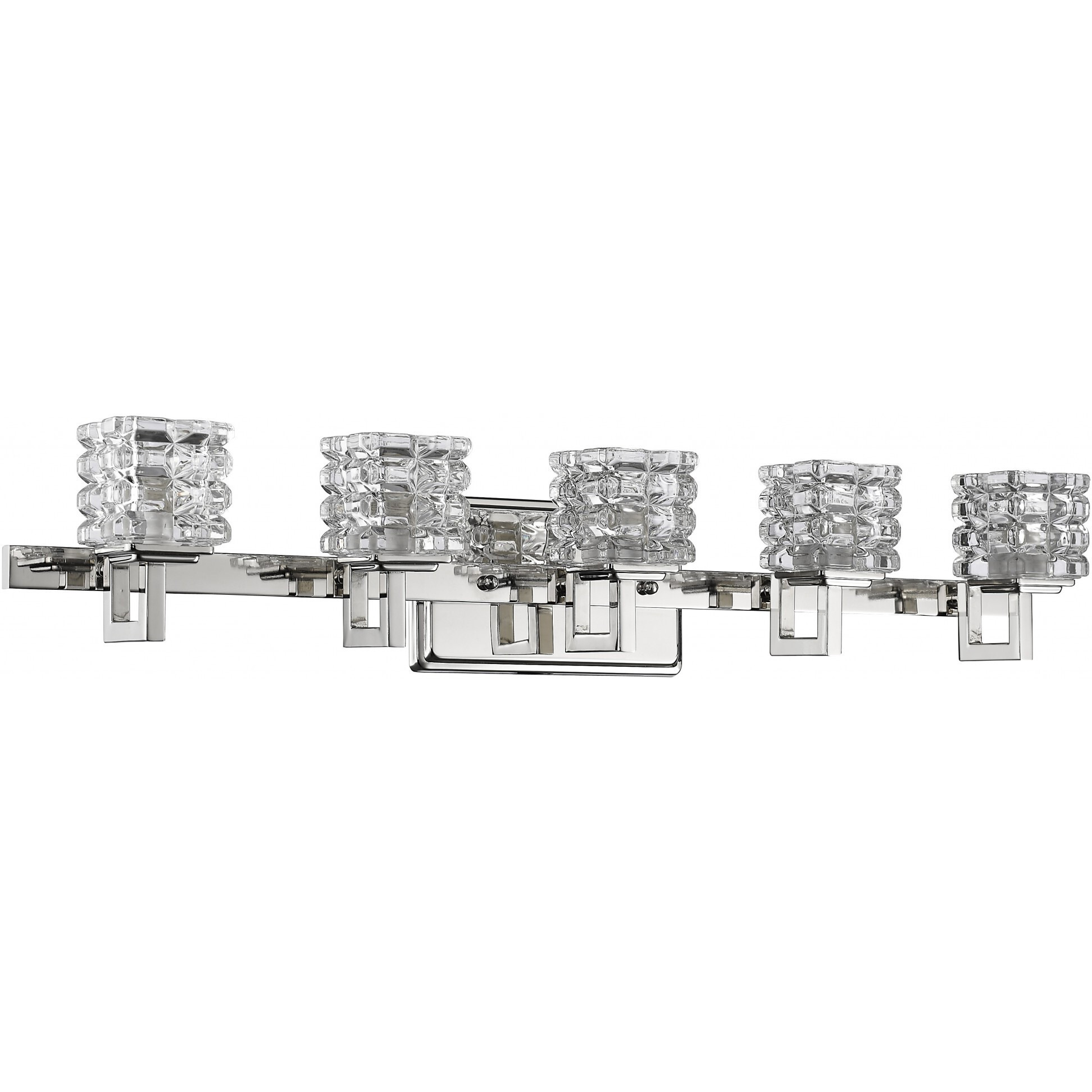 Coralie 5-Light Polished Nickel Sconce With Pressed Crystal Shades