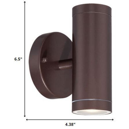 Bronze Led Two Light Can Shape Wall Sconce