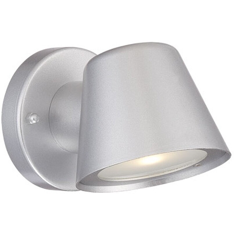 Brushed Silver Led Short Cone Wall Light