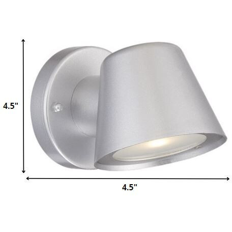 Brushed Silver Led Short Cone Wall Light