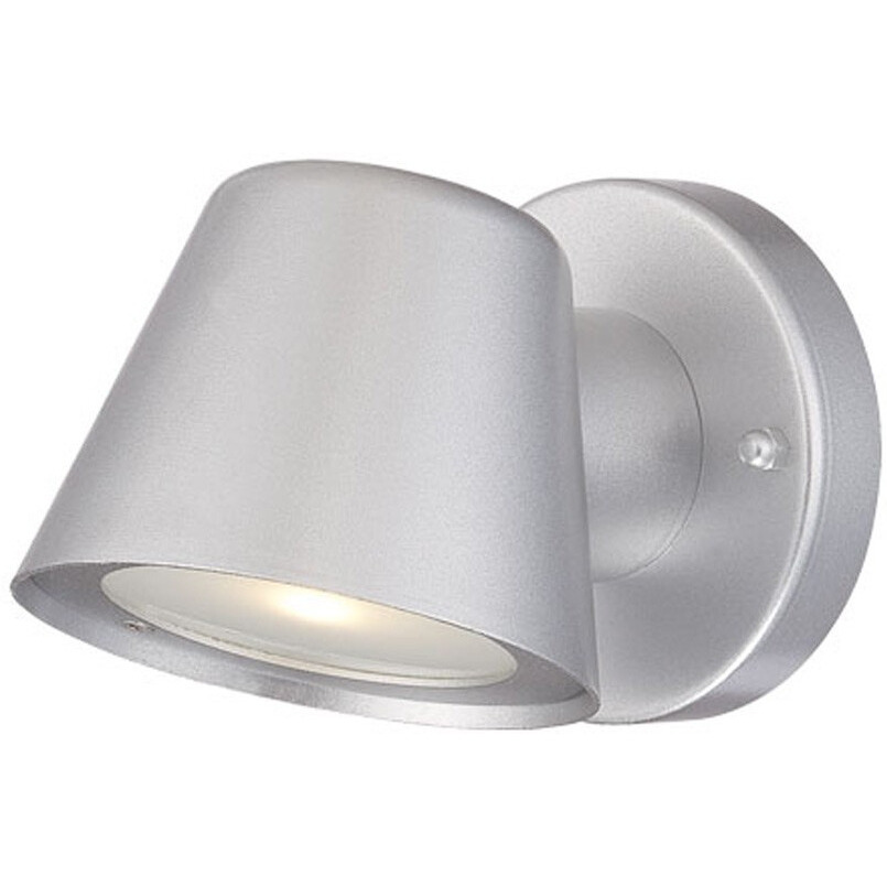 Brushed Silver Led Short Cone Wall Light