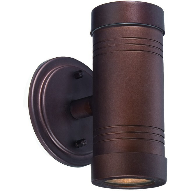 Two Light Bronze Cylinder Wall Light