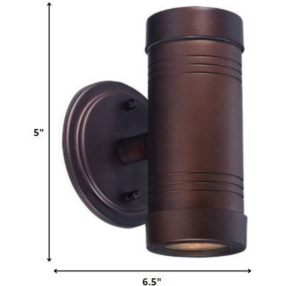 Two Light Bronze Cylinder Wall Light