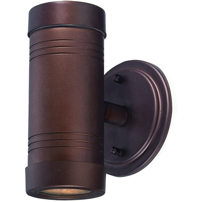 Two Light Bronze Cylinder Wall Light