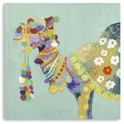 40"" Moroccan Party Camel Canvas Wall Art