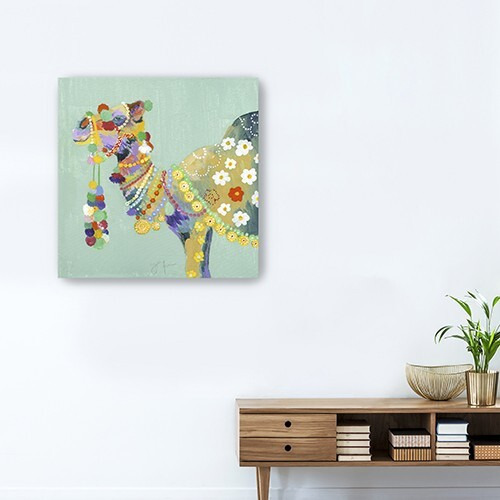 40"" Moroccan Party Camel Canvas Wall Art