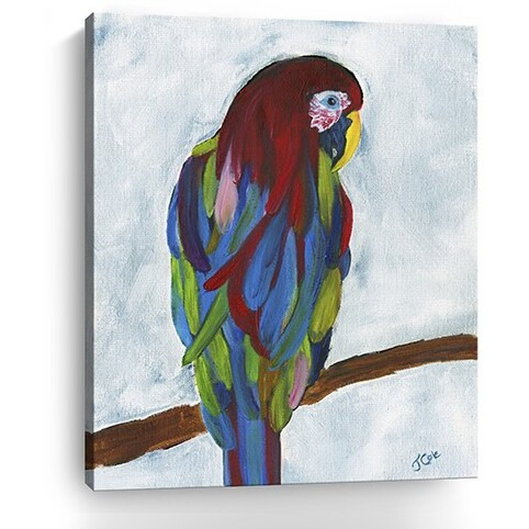 Small Bright And Tropical Parrot Canvas Wall Art