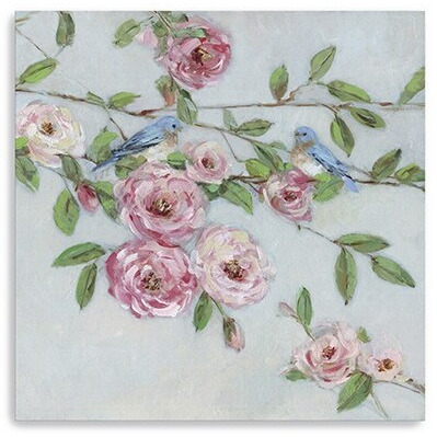 Large Pretty Pink Blooms Canvas Wall Art
