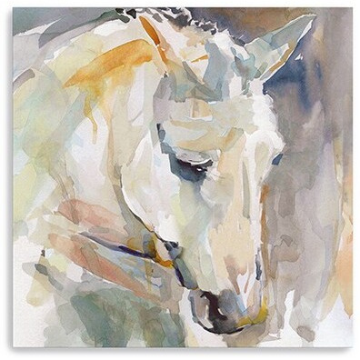 30"" X 30"" Abstract Watercolor Horse Canvas Wall Art
