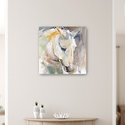 30"" X 30"" Abstract Watercolor Horse Canvas Wall Art