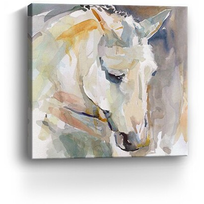 30"" X 30"" Abstract Watercolor Horse Canvas Wall Art