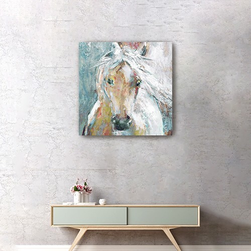 20"" Whimsical Horse Canvas Wall Art