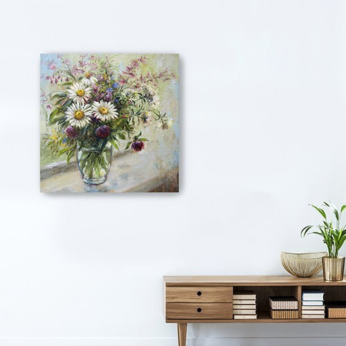40"" Pretty Vase Of Flowers Canvas Wall Art