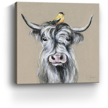 40"" Cute Highland Cow Canvas Wall Art