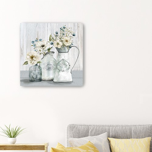 30"" Rustic Flowers Canvas Wall Art