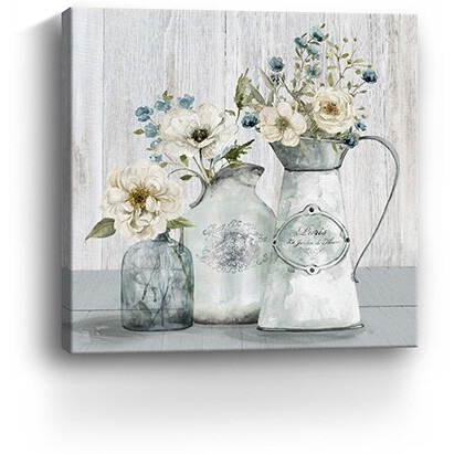 30"" Rustic Flowers Canvas Wall Art