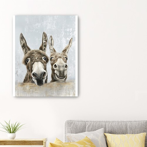 32"" Cute Donkeys Canvas Wal Art