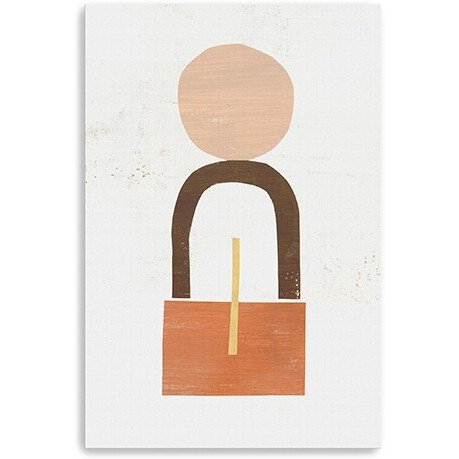 36"" Abstract Orange Shapes In Balance Canvas Wall Art