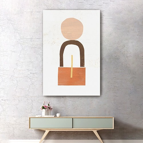 36"" Abstract Orange Shapes In Balance Canvas Wall Art