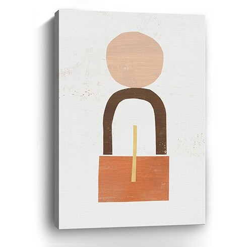 36"" Abstract Orange Shapes In Balance Canvas Wall Art