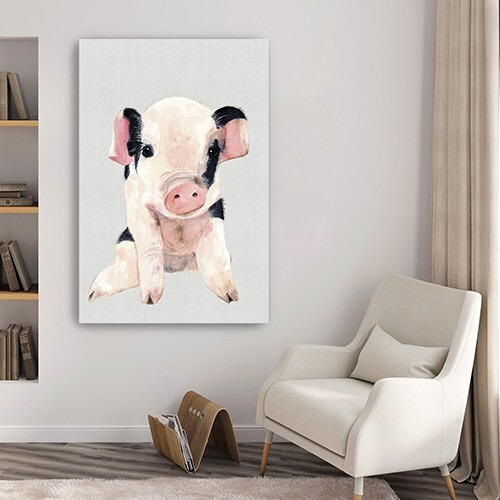 48"" Cute Pink Piglet Canvas Wall Art