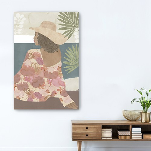 36"" Bohemian Terracotta Lady Canvas Wall Art