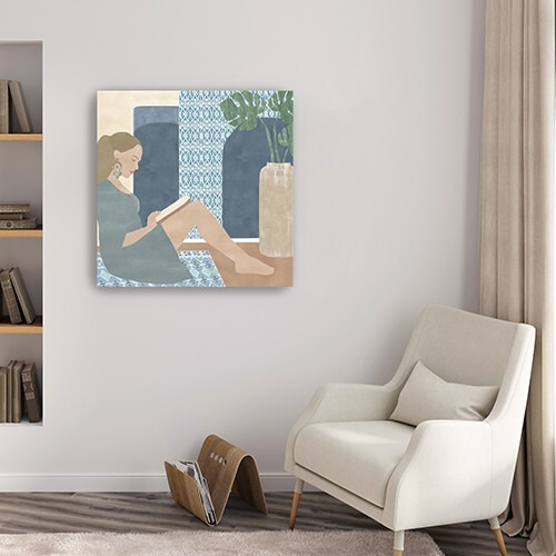 30"" Bohemian Book Lady Canvas Wall Art
