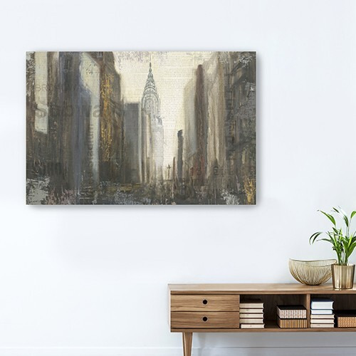48"" Nyc Urban Street Scene Canvas Wall Art