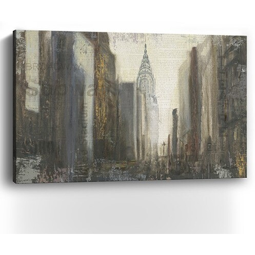 48"" Nyc Urban Street Scene Canvas Wall Art