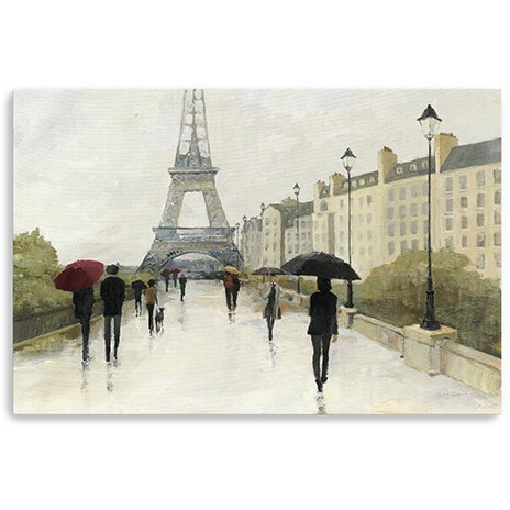 24"" Parisian Rainy Day Canvas Wall Art