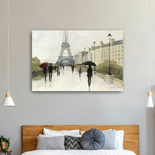 24"" Parisian Rainy Day Canvas Wall Art